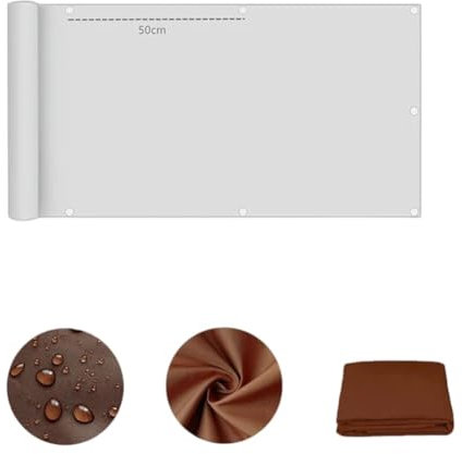 Clôture de balcon imperméable 420D - Protection UV - Brise-vue - Brise-vue - Marron - Fabriqué sur mesure - 1 m x 1 m