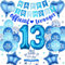 Offizielle Teenager 13. Geburtstag Deko Blau - 66 Stück 13. Geburtstag Deko Zahlen 13 Folienballon HAPPY BIRTHDAY Banner OFFICIAL TEENAGER Banner Herzballon für Jungen Mädchen
