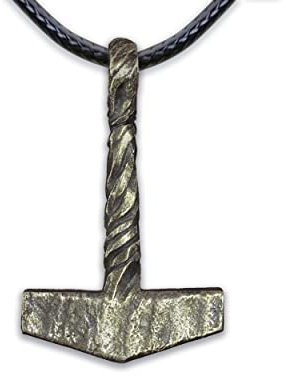 Baldur Jewelry - Viking Thors Hammer Necklace Pendant - Hammered Mjölnir Thor Pendant Necklace Protective Amulet - Thor Necklace - Thor Gifts for Men - Viking Necklace for Men