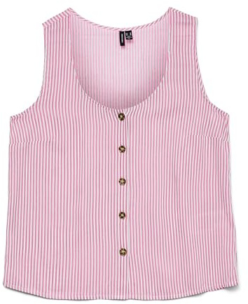 VERO MODA Damen Vmbumpy Sl Shirt WVN Ga Noos, Bonbon, Small