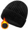 lifwimner Berretto da Uomo Invernale, Berretto in Pile Termico Cappello Invernale Donna A Maglia Elastico Beanie Hat(Nero)