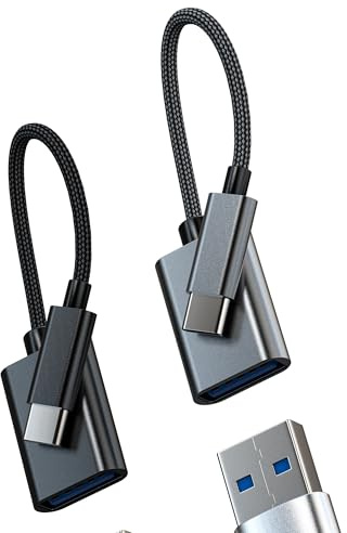 OTG Adattatore USB C Maschio a USB 3.0 Femmina Type-C (2 Pack) per iPhone 15 per iPad MacBook compatibile per Samsung Android Cavo Convertitore Dati Chiavetta Connettore Tablet Auto Adapter tp-HJNL