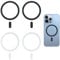 4 Stück Universal Magnet Ring Aufkleber, Kompatibel mit MagSafe Ring, Verbesserte Magnetische Aufladung und Zubehörhalterung, Einfache Installation, Optimierte Ladefunktion, Schwarz & Weiß