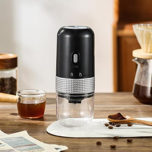 aichilra Molinillo eléctrico de granos de café recargable, mini molinillo de granos de café para espresso, vertido, prensa francesa