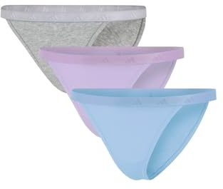 adidas Damen Bikini (3 Pack) - Sport Active Essentials Cotton - Slip - Bequeme Unterwäsche