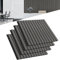 UISEBRT 4 Stück Akustikpaneele Set Wandverkleidung Wandpaneele aus Echtholz Furnier Akustikplatten Lamellenwand Holzpaneele Wand 3D Holzpaneele Akustikfilz 60 x 60 cm Anthrazit