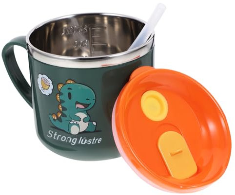 DINHEAROM Boy Girl Stainless Steel Drinking Cup with Insulated Water Bottle for Toddlers Leakproof Design Easy Transition from Bottle to Cup for and Juice