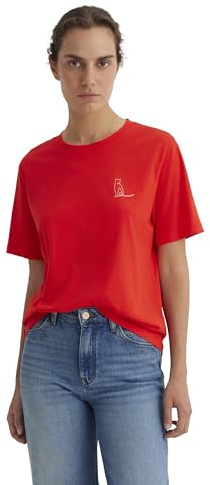 Mavi Damen Graphic Tees T-Shirt | Baumwolle | Normal geschnitten | Rundhals | Kurzarm | Print | Einfarbig | atmungsaktiv | Pull On | Casual-Style