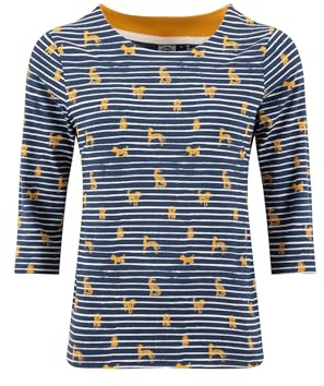 Weird Fish Rachel Printed Jersey T-Shirt Ochre Size 18