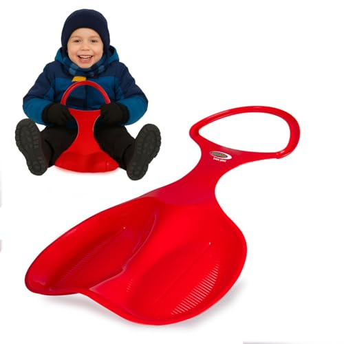 JAMARA 461154 Snow Play - Luge - Bob - Jouet de Sport d'hiver - Idée Cadeau pour Enfants - Poignée - Plastique résistant aux Chocs