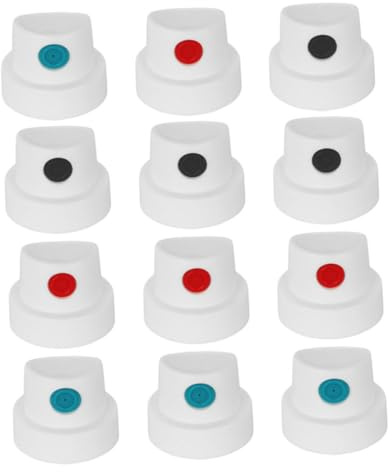 FOMIYES Lot de 12 Embouts Mini-buses pour Peinture Aérosol, Accessoires pour Graffiti et Street Art, Buse de Précision à Séchage Rapide, Poignée Ergonomique Adaptée aux Femmes, Couleurs