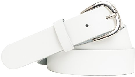 shenky Ledergürtel glatt | 3cm Breite | Gürtel mit Gürtelschnalle | Echtleder | Damen | Schnalle | Echt Leder | Damengürtel | Bundweite 75cm | Weiß