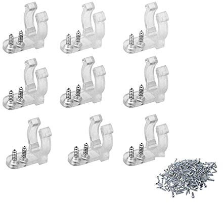 WUWYOUWL LED Rope Light Clip Bracket, 100Pcs Light Strip Clips with 200Pcs Screw for LED Llight Tube/Light Hose Wall Bracket