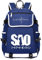 WANHONGYUE Sword Art Online SAO Anime Cosplay Schoolbag Rucksack 15.6 Laptop Backpack with USB Charging Port Blue / 1