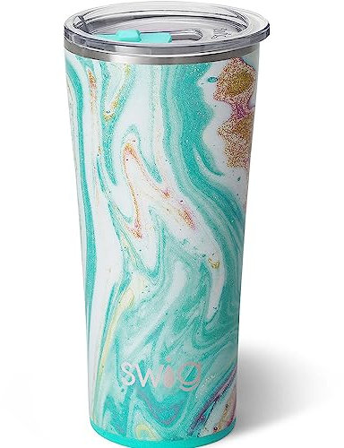Swig Life - Bicchiere in acciaio INOX Signature 22oz con coperchio scorrevole resistente alle fuoriuscite 22oz Wanderlust