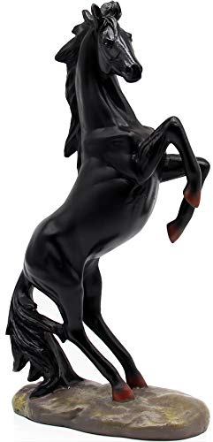 H&W Stehende Pferdestatue,Schwarze Skulpturen,35cm H Harz Pferdefiguren für Männer,Abstrakte Kunst Statue Ornamente für Home Büro Wohnzimmer Bücherregal Tisch Desktop Housewarming Décor