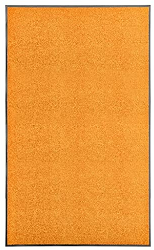 vidaXL Fußmatte Waschbar Schmutzfangmatte Türmatte Fußabtreter Schmutzmatte Schmutzfangläufer Sauberlaufmatte Innen Außen Orange 90x150cm