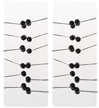 CHENGSE Hijab Schal Clips, 24 Stück Muslim Hijab Schal Pin Perle Clip Schal Schal Clips Zubehör - Schwarz