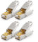 deleyCON 4x CAT 6a Conector de Red RJ45 Sin Herramientas Apantallado Enchufe de Red 10Gbit/s para Rígidos Cable en Crudo Conector de Enchufe RJ45 Ethernet LAN DSL Cable de Conexión