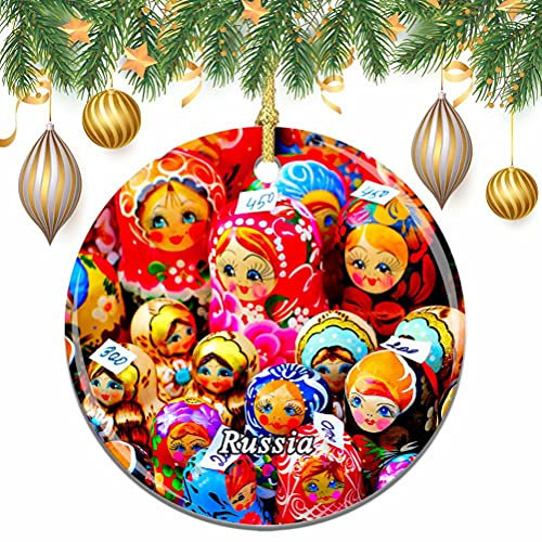 Russland Matroschka Babuschka Weihnachten Weihnachtsbaum Ornament Dekoration Hochzeit hängende Anhänger Dekor City Travel Souvenir Collection