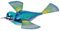 Krebs Glas Lauscha - Weihnachtsdekoration/Christbaumschmuck aus Glas - Vogel auf Clip mit Glasfasergefieder - Motiv: Phantasievogel blau - Größe: ca. 11 cm - Made in Germany