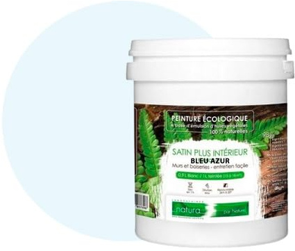 BOX DECO COULEURS Natura Natura Natura Wandfarbe ökologisch 1 Liter Azurblau