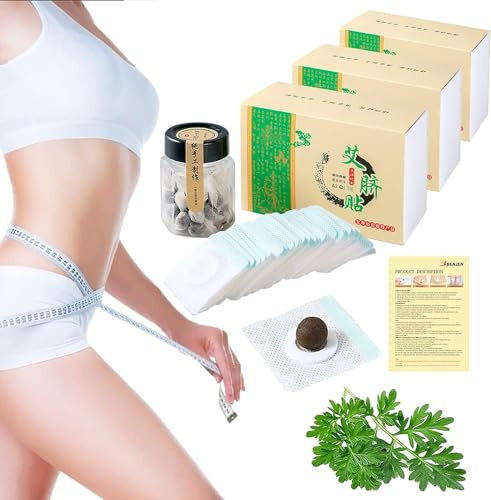 BENJEN Mugwort Belly Patch 90Pcs, Wormwood Herbal Balls & Adhesive Stickers