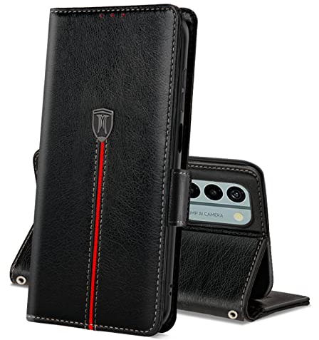MAMA MOUTH Hülle für Nokia G22, Magnet Leder Kartenfach Handyhülle, Klappbar Wallet Tasche für Nokia G22 Schutzhülle, Flip TPU Bumper Silikon Cover, Stoßfeste Case für Nokia G22 Schwarz