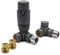 Thermostatic TRV Corner Anthracite Radiator Valves 1/2 x 15mm with Brass Radiator Reducer Compression Valve - 15mm to 10mm