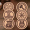 Lot de 6 dessous de verre rond en liège motif viking au choix, idée cadeau, 10cm