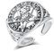 AEONSLOVE Tetragrammaton Ring Silber 925 für Herren Damen, Schutzamulett Pentagramm Verstellbarer Ring, Offener Witcher Ringe Vintage