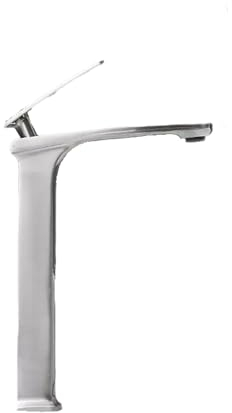 Bad Wasserhahn Grauer Waschbecken-Wasserhahn Heiß Und Kalt Einloch-Vollkupfer-Waschbecken Oberes Und Unteres Badezimmerschrank Erweiterter Badezimmer-Wasserhahn Gebürstetes Silber Hoch