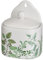 Saliera con coperchio in ceramica stoneware bianco e verde da 500 ml