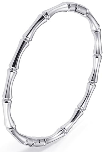 Tidefire Edelstahl Bambus Design Armband Titan Stahl Armband (692 Bambus Silber)