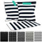 Frau WUNDERVoll® 100 Papiertüten schwarz weiße Streifen, 13 x 16,5 cm, 45 Gramm Papier, flach/Candy Bar, Hochzeit, Kindergeburtstag, Papiertütchen, Candybag, Tüten, Mitgebseltüten