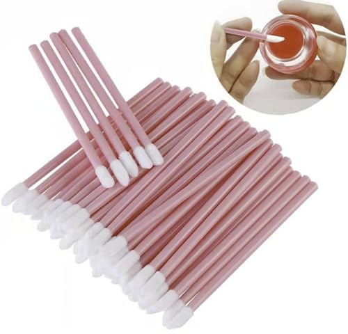 ELESDA 100PCS Lip Applicators Disposable, Lips Wands Lip Brush Applicator Lipstick Brush Lip Gloss Applicator Mascara Brush Makeup Tool