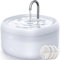 FEELNEEDY Fontaine à Eau pour Chat 3,2L,Forme de Robinet,Distributeur Silencieux avec Lumière LED, 2 Modèles de Débit d'eau, Design Élégant, 3 Filtres Inclus