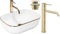 GTM Design Aufsatzwaschbecken Glanz Set mit Waschtischbatterie und Stopfen - Aufsatzwaschbecken Oval für Badezimmer - Modern Waschbecken ohne Hahnloch - Waschbecken mit Armature - Modell 10