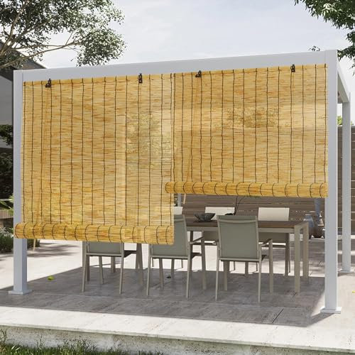 Tende a Rullo per Esterno,Tenda a Rullo Oscurante per Interni,Tende Romane Tessute a Mano,Antivento E Traspirante,Tende in Reed Naturali,Tende da Sole,Tapparella A Carrucola,per Giardino,Balcone (Col