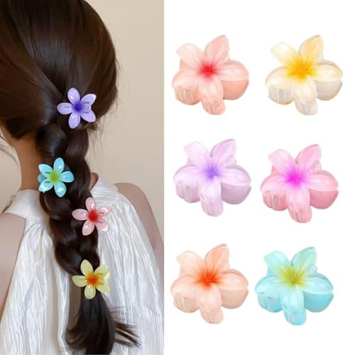 Pinces à Cheveux Fleur,6 pièces Pince à Griffes Fleur Antidérapante Grandes Pinces à Cheveux Mignonnes Grandes pinces à cheveux pour Femmes et Filles