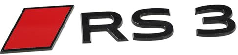 Audi 8Y0853740C5FQ Schriftzug RS3 Aufkleber Sport Raute Black Edition Emblem Logo Modellschriftzug, schwarz/rot