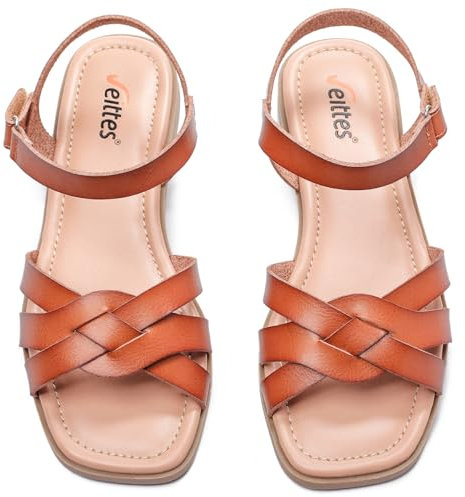 Veittes Women's Flat Slide Sandals - Casual Braided Strappy with Adjustable Buckle Summer Sandals.(2307022,LB/MF,8 UK)