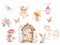 Wandtattoo Wandsticker Blume Fee Feen Blumen Schmetterling Elfen Rosa Wandtattoo Buntes Pflanze Selbstklebend Wandaufkleber Abnehmbar Wandkunst Aufkleber für Mädchen Kinder Kinderzimmer Schlafzimmer