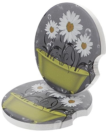 PHENOFICE Cubrebocales Cerámicos para Coche 2 Unidades Antideslizantes para Portavasos