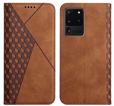 Klapphülle fürs Handy Kompatibel Mit Samsung Galaxy S20 Ultra, Brieftaschen-Handy-Lederhülle, Magnetische Saugnapf-Handyhülle, Kartensteckplatz, Halterung, Flip-Handyhülle, Kompatibel Mit Samsung Gala
