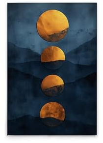 A.S. Création Leinwandbild Sonnenlandschaft - Wandbild in Blau, Gold - 50 x 75 cm - DD133258