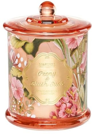 M&SENSE Duftkerze im Glas - Pfingstrose & Blush Wildleder Duft - 360g Kerze mit langer Brenndauer über 60 Stunden - Sojawachskerze als luxuriöse Heimdeko und Geschenk für Frauen