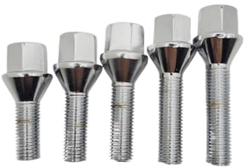 Radbolzen,Radschrauben 4 Stück Leichtmetallradschrauben und -muttern M12 x 1,5, 17 mm Sechskant, Kegelbund passend for Dacia FIAT Lotus Maserati Renault Mini Suzuki(26mm Thread x4PCS)