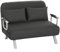 HOMCOM 2 Seater Sofa Bed, Click Clack Convertible Bed Settee, Modern Velvet Feel Fabric Sofa with 2 Cushions for Living Room, Bedroom, Guest Room, Charcoal Grey