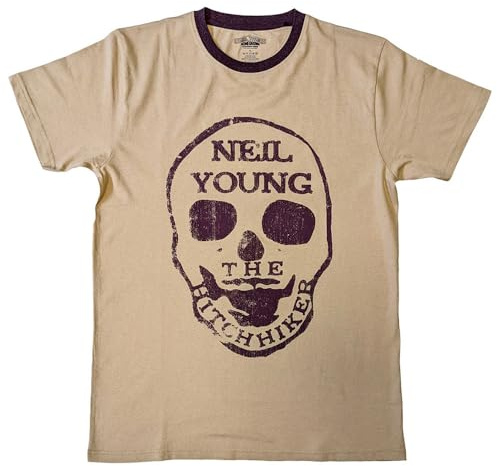 Rock Off officially licensed products Neil Young Hitchhiker Ringer T Shirt M